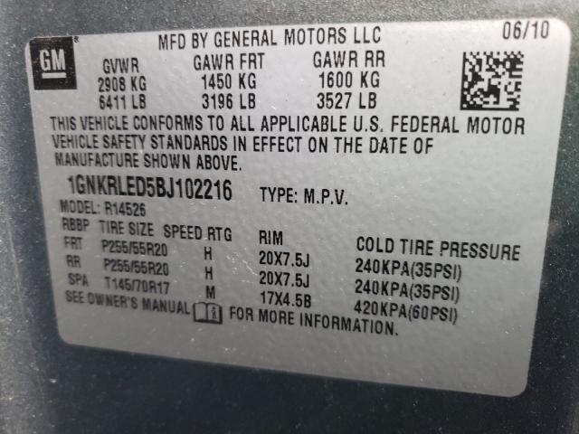 Photo 9 VIN: 1GNKRLED5BJ102216 - CHEVROLET TRAVERSE L 