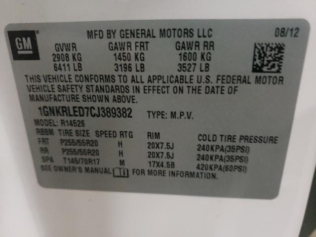 Photo 9 VIN: 1GNKRLED7CJ389382 - CHEVROLET TRAVERSE L 