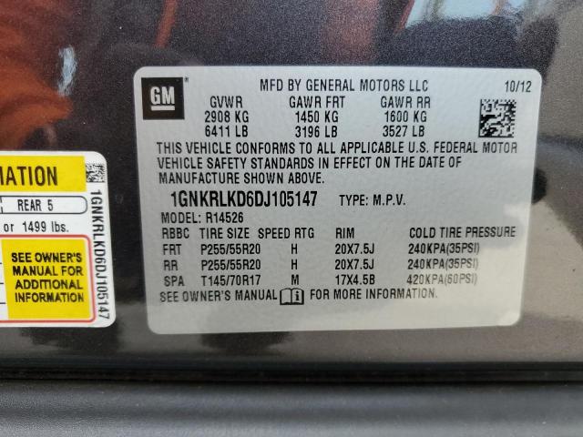 Photo 9 VIN: 1GNKRLKD6DJ105147 - CHEVROLET TRAVERSE L 