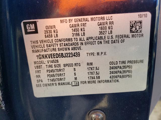 Photo 9 VIN: 1GNKVEED6BJ223439 - CHEVROLET TRAVERSE L 