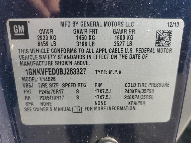 Photo 12 VIN: 1GNKVFED0BJ263327 - CHEVROLET TRAVERSE 