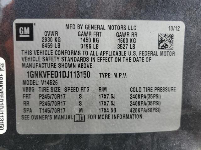 Photo 13 VIN: 1GNKVFED1DJ113150 - CHEVROLET TRAVERSE L 