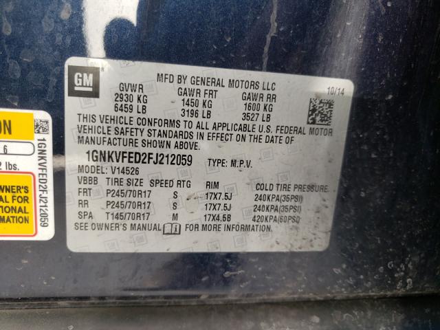 Photo 9 VIN: 1GNKVFED2FJ212059 - CHEVROLET TRAVERSE L 