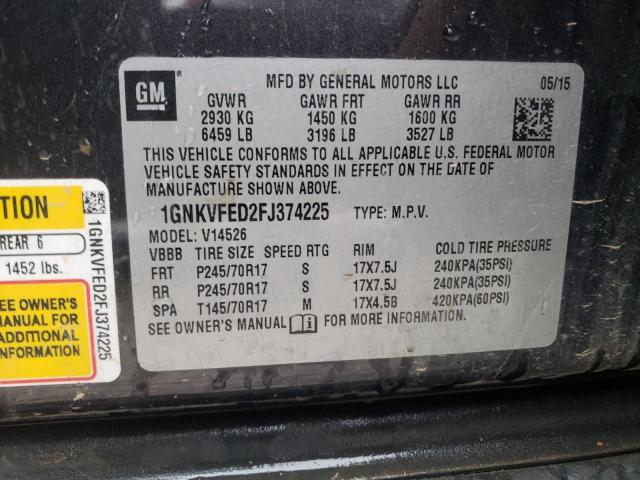 Photo 9 VIN: 1GNKVFED2FJ374225 - CHEVROLET TRAVERSE L 