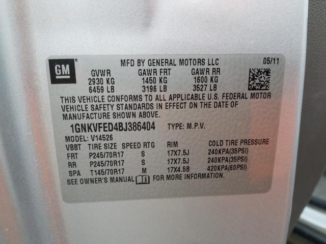 Photo 9 VIN: 1GNKVFED4BJ386404 - CHEVROLET TRAVERSE L 