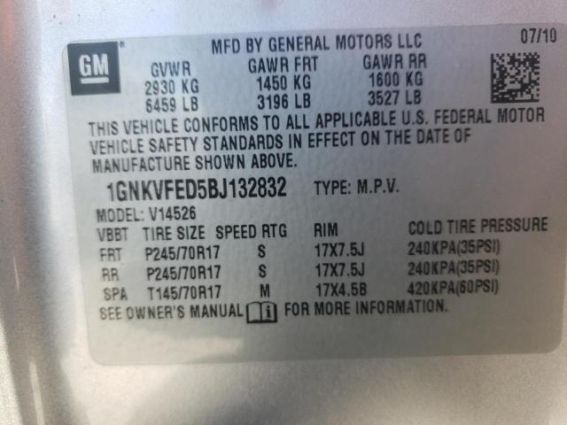 Photo 9 VIN: 1GNKVFED5BJ132832 - CHEVROLET TRAVERSE L 