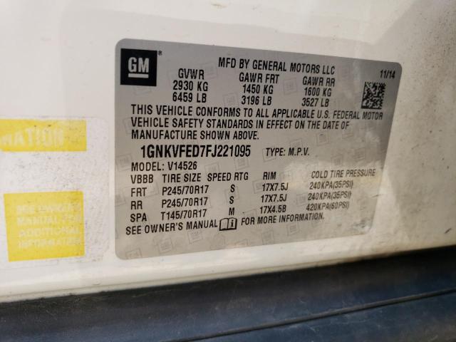 Photo 12 VIN: 1GNKVFED7FJ221095 - CHEVROLET TRAVERSE L 