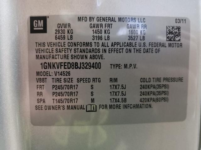 Photo 9 VIN: 1GNKVFED8BJ329400 - CHEVROLET TRAVERSE L 