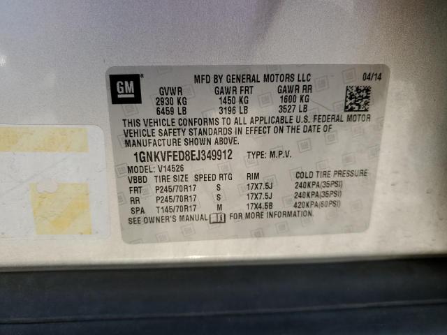 Photo 11 VIN: 1GNKVFED8EJ349912 - CHEVROLET TRAVERSE 