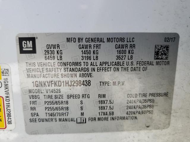 Photo 12 VIN: 1GNKVFKD1HJ298438 - CHEVROLET TRAVERSE L 