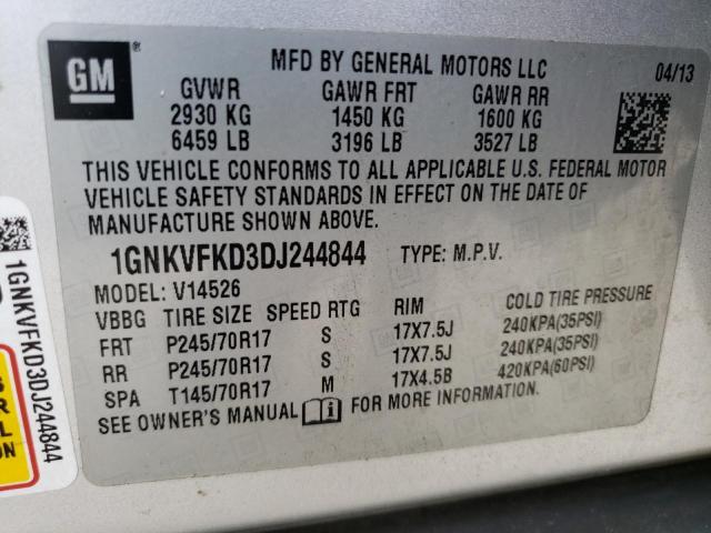 Photo 13 VIN: 1GNKVFKD3DJ244844 - CHEVROLET TRAVERSE 