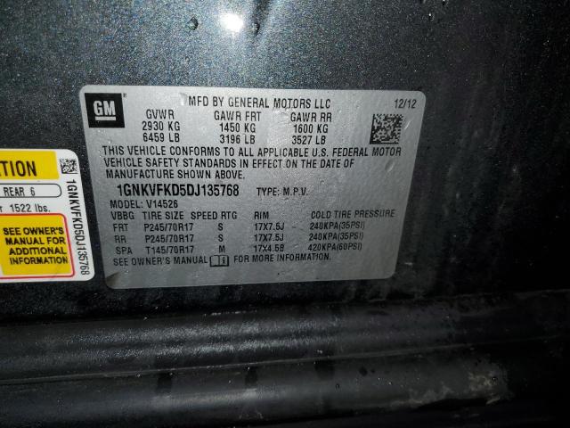 Photo 12 VIN: 1GNKVFKD5DJ135768 - CHEVROLET TRAVERSE L 