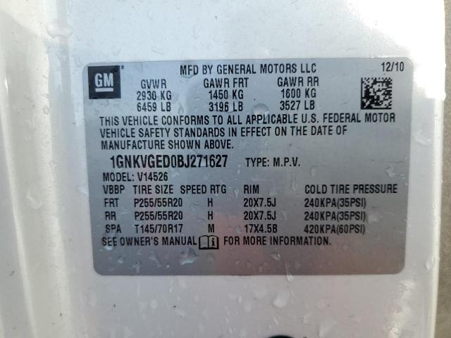 Photo 12 VIN: 1GNKVGED0BJ271627 - CHEVROLET TRAVERSE 