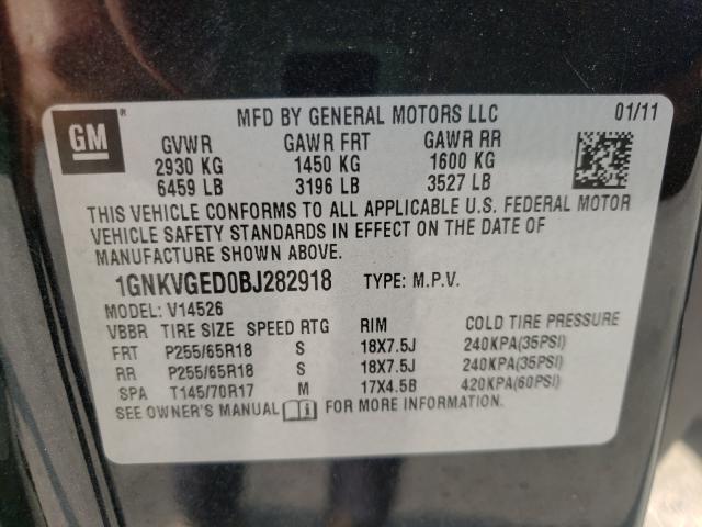 Photo 9 VIN: 1GNKVGED0BJ282918 - CHEVROLET TRAVERSE L 