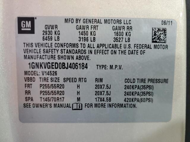 Photo 11 VIN: 1GNKVGED0BJ406184 - CHEVROLET TRAVERSE 