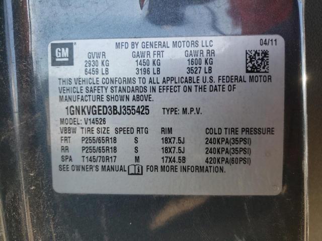 Photo 11 VIN: 1GNKVGED3BJ355425 - CHEVROLET TRAVERSE L 