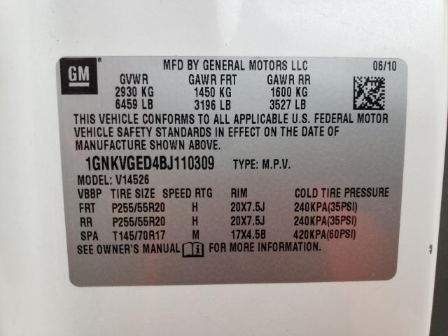 Photo 9 VIN: 1GNKVGED4BJ110309 - CHEVROLET TRAVERSE L 