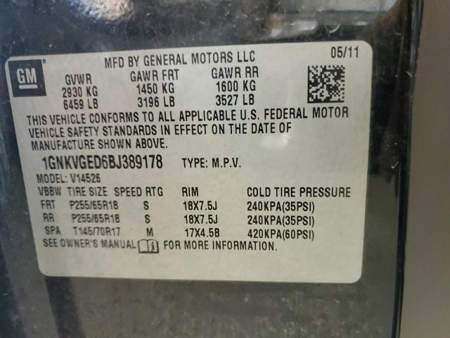 Photo 9 VIN: 1GNKVGED6BJ389178 - CHEVROLET TRAVERSE L 