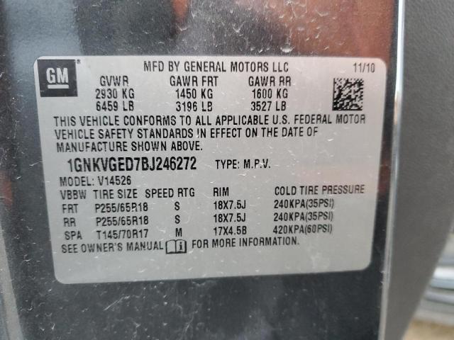 Photo 13 VIN: 1GNKVGED7BJ246272 - CHEVROLET TRAVERSE L 