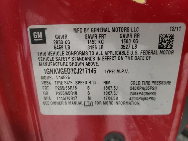 Photo 9 VIN: 1GNKVGED7CJ217145 - CHEVROLET TRAVERSE L 