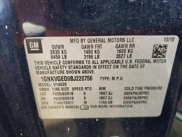 Photo 9 VIN: 1GNKVGED9BJ220756 - CHEVROLET TRAVERSE L 