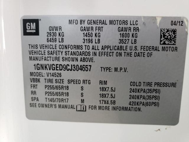 Photo 12 VIN: 1GNKVGED9CJ304657 - CHEVROLET TRAVERSE L 