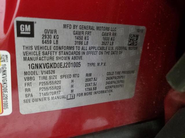 Photo 12 VIN: 1GNKVGKD0EJ201005 - CHEVROLET TRAVERSE L 