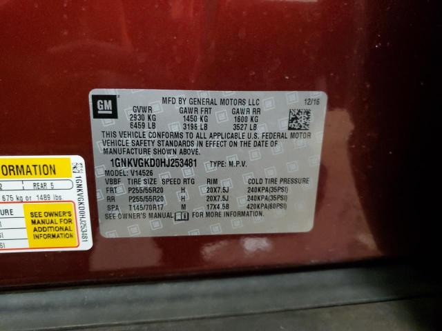 Photo 12 VIN: 1GNKVGKD0HJ253481 - CHEVROLET TRAVERSE L 