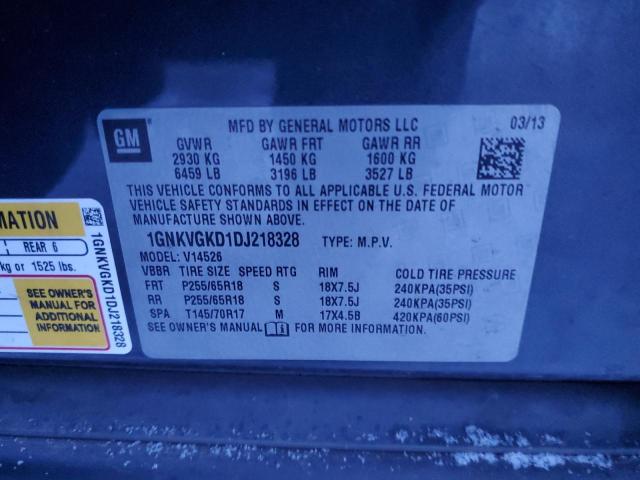 Photo 12 VIN: 1GNKVGKD1DJ218328 - CHEVROLET TRAVERSE 