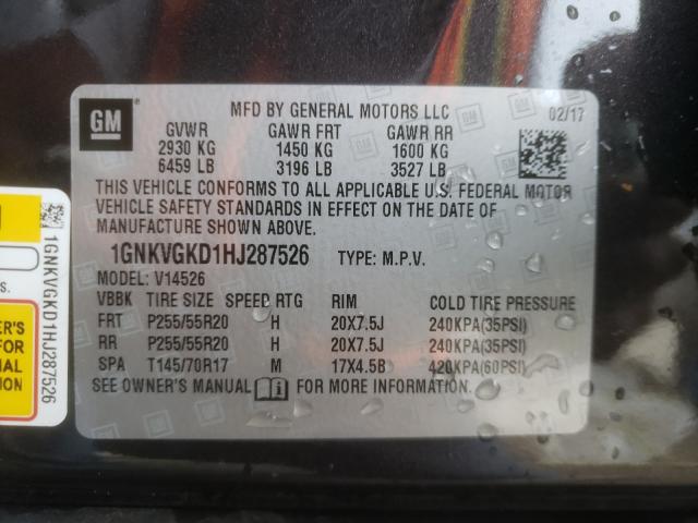 Photo 9 VIN: 1GNKVGKD1HJ287526 - CHEVROLET TRAVERSE L 