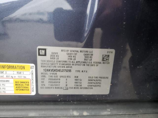 Photo 12 VIN: 1GNKVGKD4EJ279206 - CHEVROLET TRAVERSE 