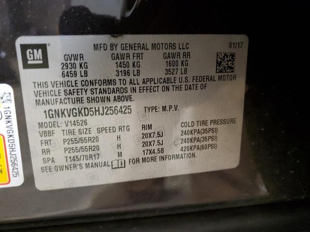 Photo 11 VIN: 1GNKVGKD5HJ256425 - CHEVROLET TRAVERSE 