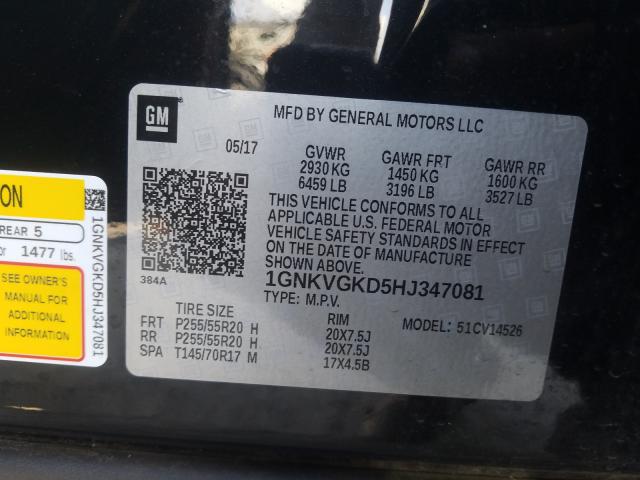 Photo 9 VIN: 1GNKVGKD5HJ347081 - CHEVROLET TRAVERSE L 