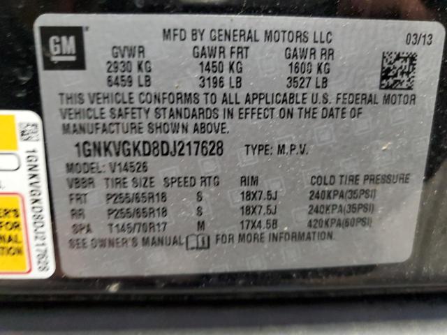 Photo 12 VIN: 1GNKVGKD8DJ217628 - CHEVROLET TRAVERSE L 