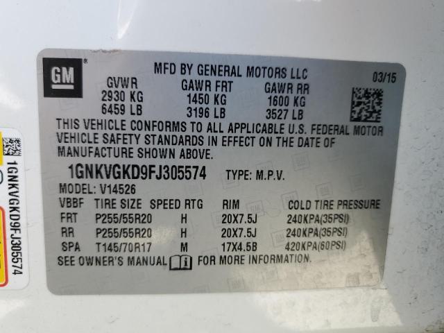 Photo 13 VIN: 1GNKVGKD9FJ305574 - CHEVROLET TRAVERSE 