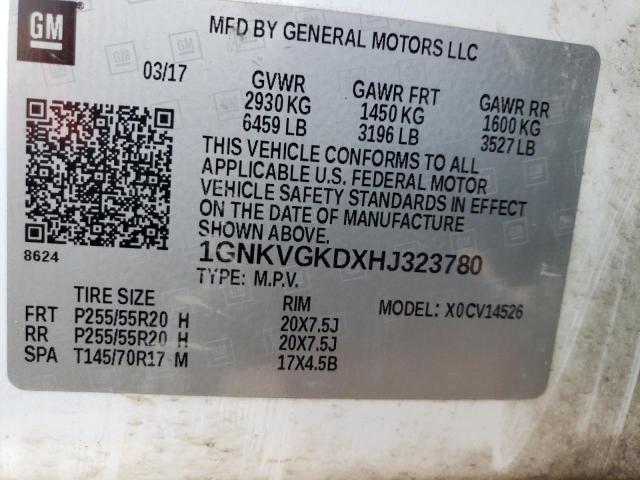 Photo 13 VIN: 1GNKVGKDXHJ323780 - CHEVROLET TRAVERSE 