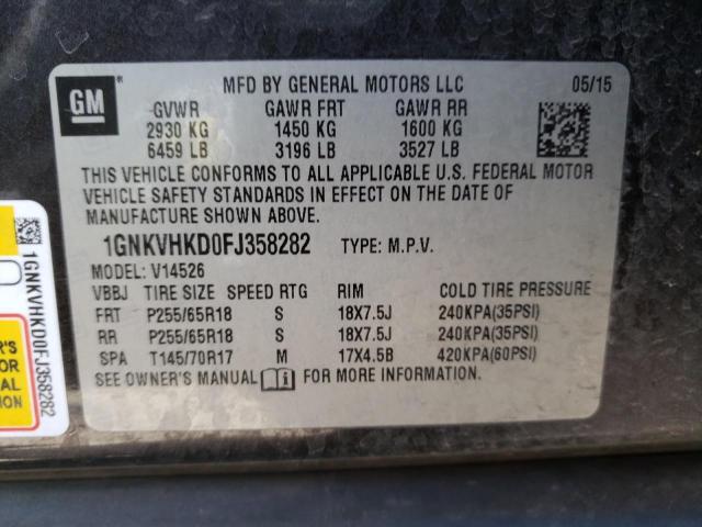 Photo 12 VIN: 1GNKVHKD0FJ358282 - CHEVROLET TRAVERSE L 