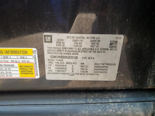 Photo 9 VIN: 1GNKVHKD2HJ233108 - CHEVROLET TRAVERSE L 