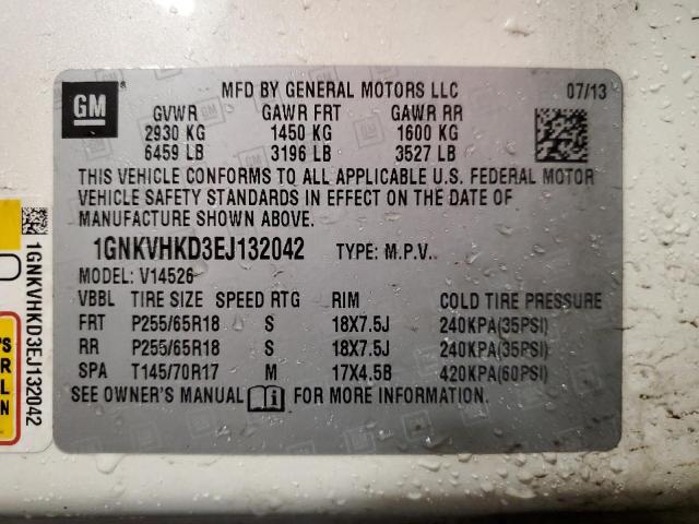 Photo 12 VIN: 1GNKVHKD3EJ132042 - CHEVROLET TRAVERSE L 