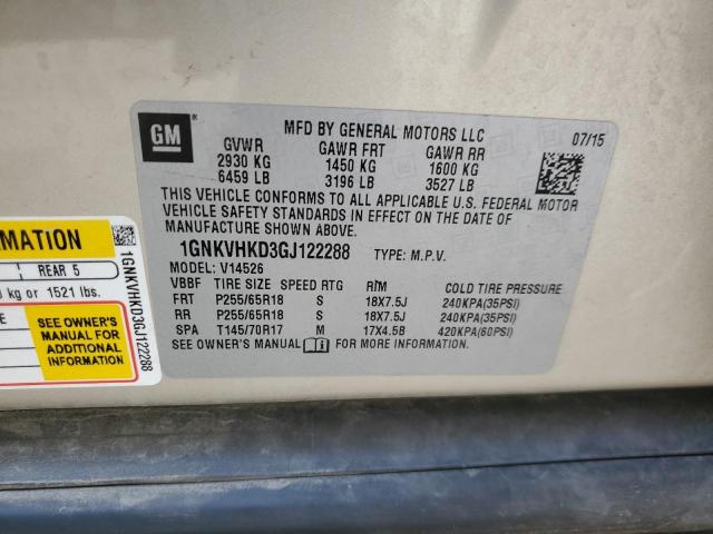 Photo 12 VIN: 1GNKVHKD3GJ122288 - CHEVROLET TRAVERSE L 