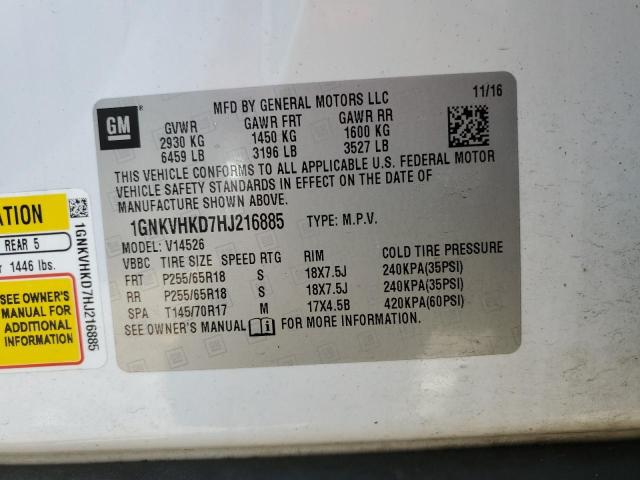 Photo 12 VIN: 1GNKVHKD7HJ216885 - CHEVROLET TRAVERSE 