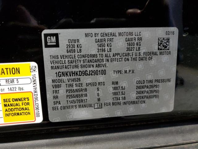 Photo 12 VIN: 1GNKVHKD9GJ290100 - CHEVROLET TRAVERSE L 