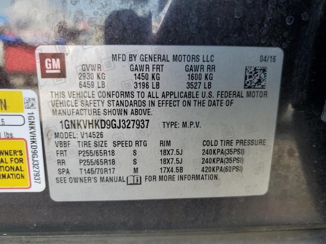 Photo 13 VIN: 1GNKVHKD9GJ327937 - CHEVROLET TRAVERSE L 