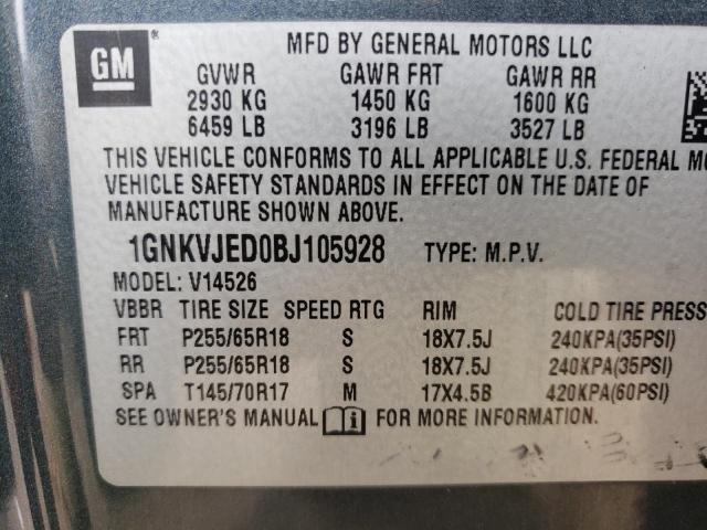 Photo 11 VIN: 1GNKVJED0BJ105928 - CHEVROLET TRAVERSE L 