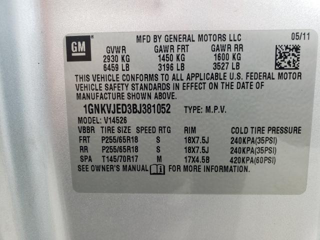 Photo 9 VIN: 1GNKVJED3BJ381052 - CHEVROLET TRAVERSE L 