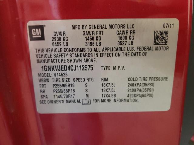 Photo 12 VIN: 1GNKVJED4CJ112575 - CHEVROLET TRAVERSE 