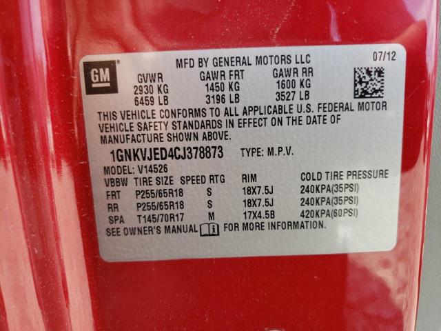 Photo 12 VIN: 1GNKVJED4CJ378873 - CHEVROLET TRAVERSE L 