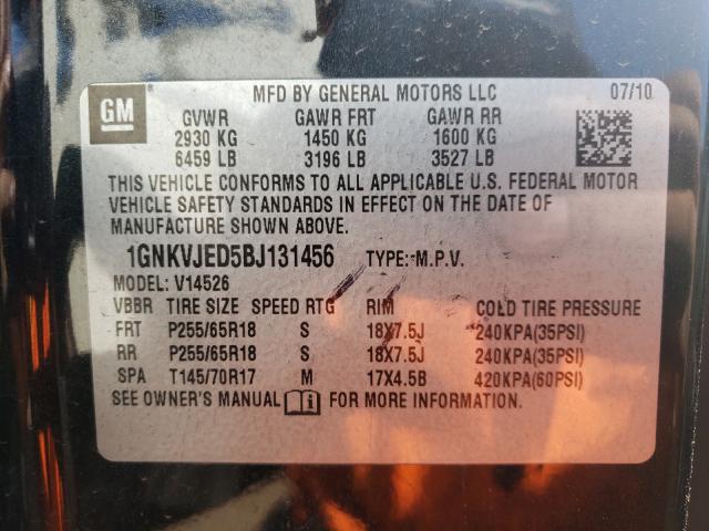 Photo 9 VIN: 1GNKVJED5BJ131456 - CHEVROLET TRAVERSE L 