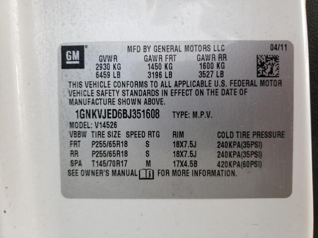 Photo 9 VIN: 1GNKVJED6BJ351608 - CHEVROLET TRAVERSE L 