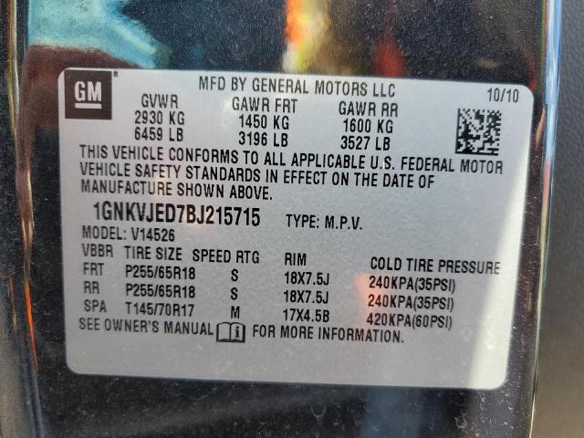 Photo 9 VIN: 1GNKVJED7BJ215715 - CHEVROLET TRAVERSE L 